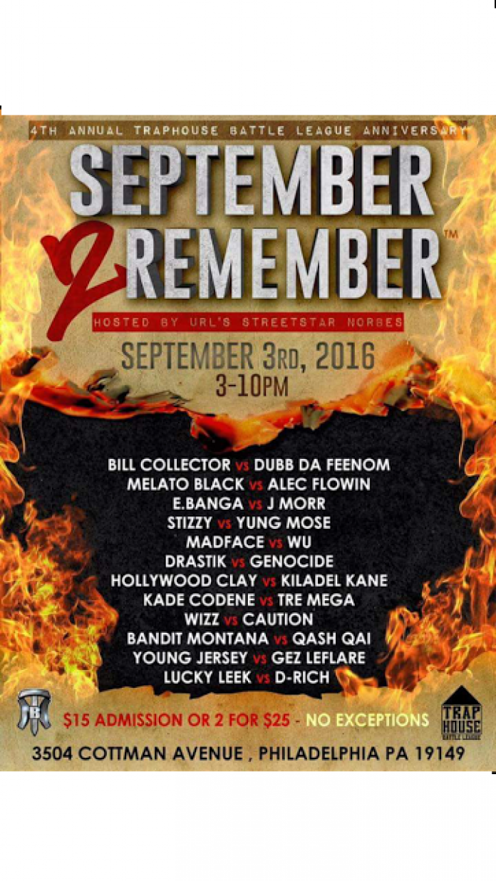Rap Battle League Event September 2 Remember Rap Grid